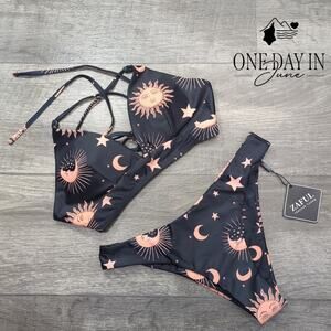 Zaful Lace Up Back Bikini Swimsuit Size S